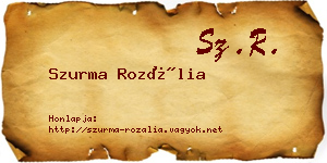 Szurma Rozália névjegykártya